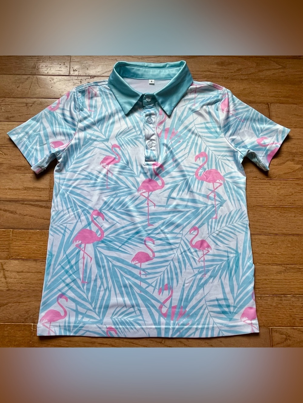 Boys Pink Flamingo Polo Shirt Size